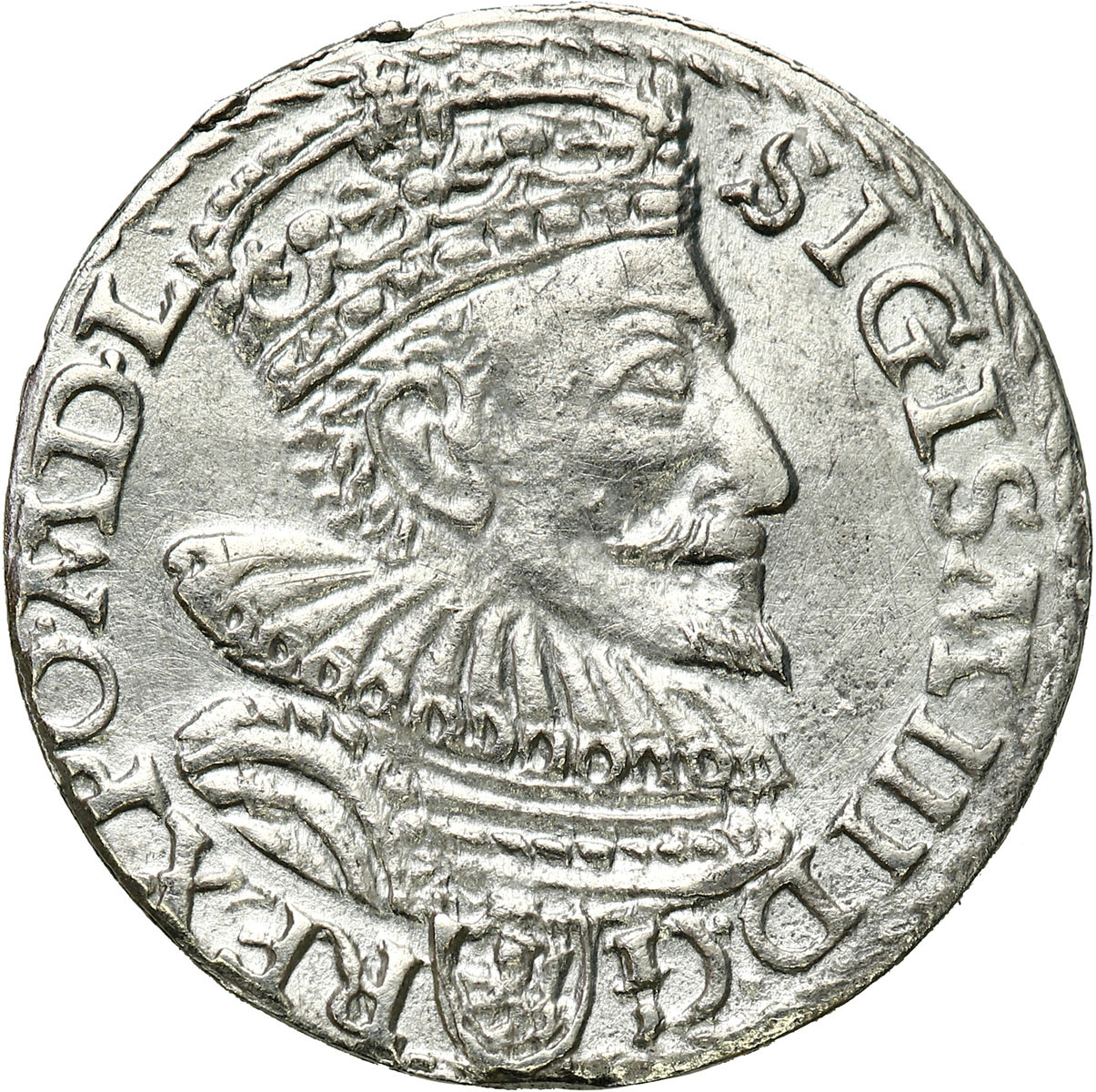 Zygmunt III Waza. Trojak (3 grosze) 1594, Malbork, PIERŚCIENIE - RZADKOŚĆ R3